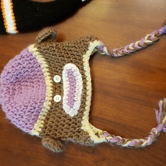 Hand Knitted Hats Beanies for Toddler Monkey & Football - Picture 2 of 3